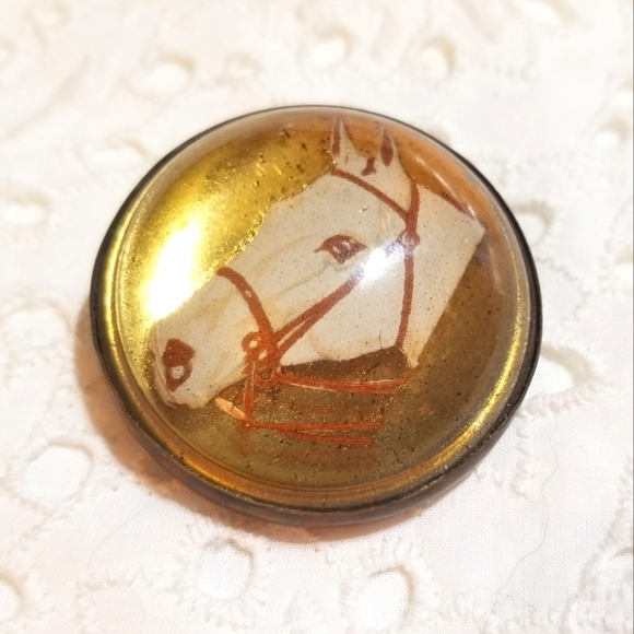 VICTORIAN Bridle Rosette Brooch Antique - Picture 5 of 5